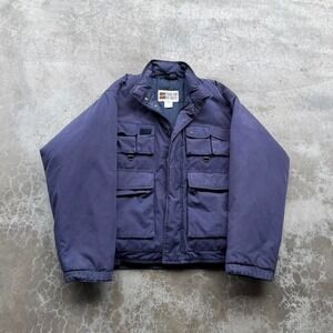 Vintage 90's Stream Designs Down Puffer Ski Cargo Boxy fit fishing jacket